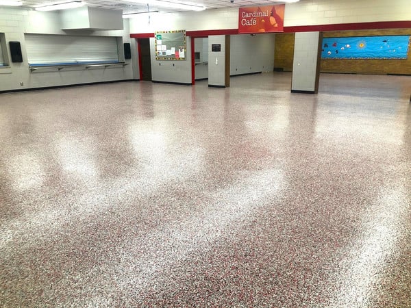 New flooring installed in the cafeteria