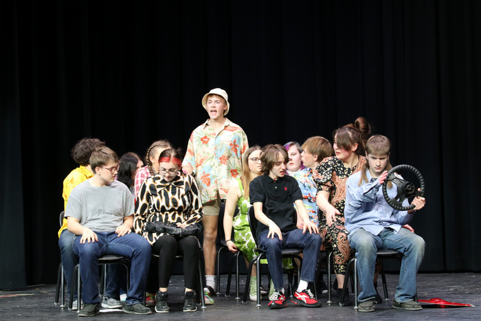 students performing in the spring play
