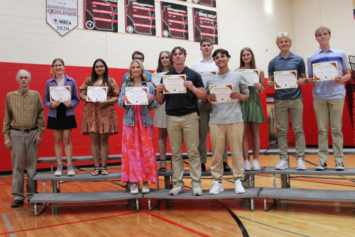 Seniors accepting their award