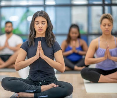 woman doing a yoga pose