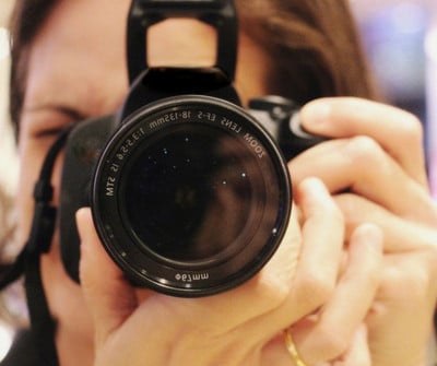 person holding a camera